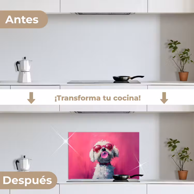 Salpicaderos de cocina - Rosa - Perro - Burbuja — 7