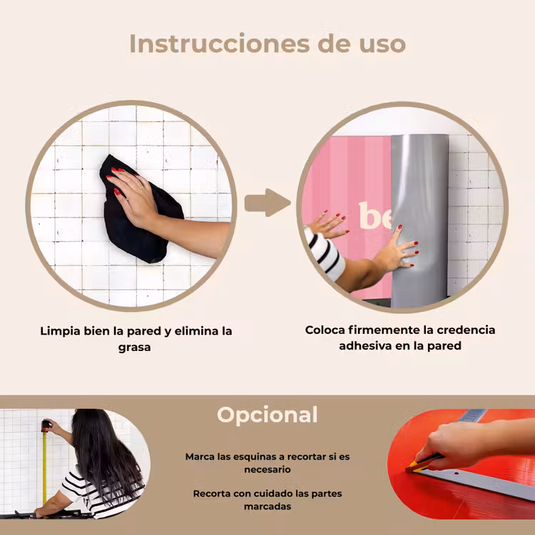 Salpicaderos de cocina - Rosa - Rayas - Belle — 6