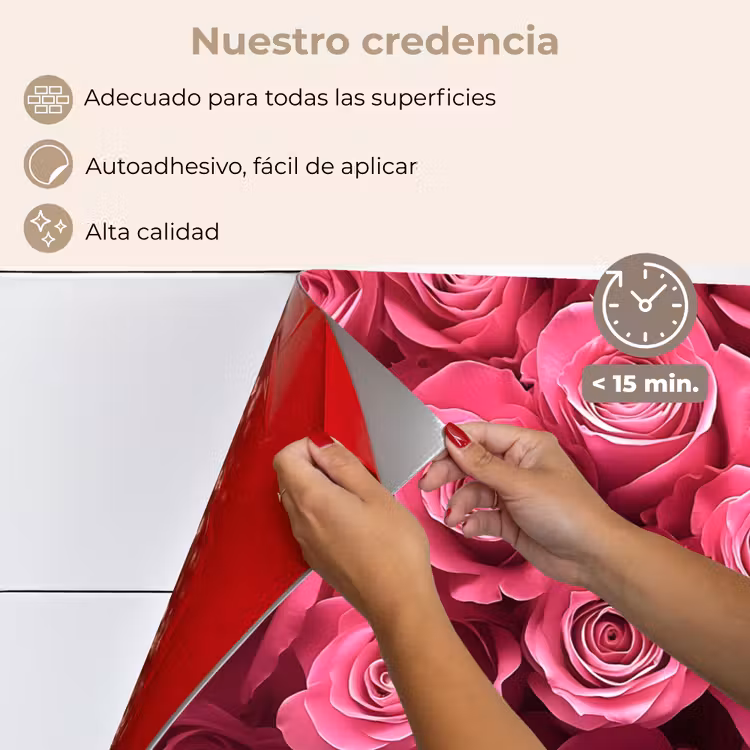 Salpicaderos de cocina - Rosas - Rosa - Flor — 4