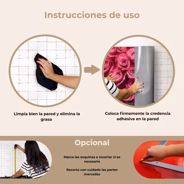 Salpicaderos de cocina - Rosas - Rosa - Flor — 6