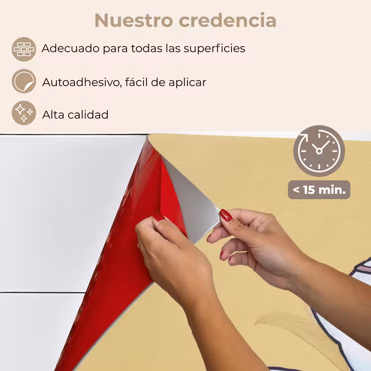 Salpicaderos de cocina - Tetera - Taza - Beige - Ilustración — 4