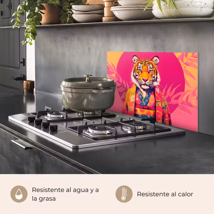 Salpicaderos de cocina - Tigre - Kimono - Plantas - Rosa — 2