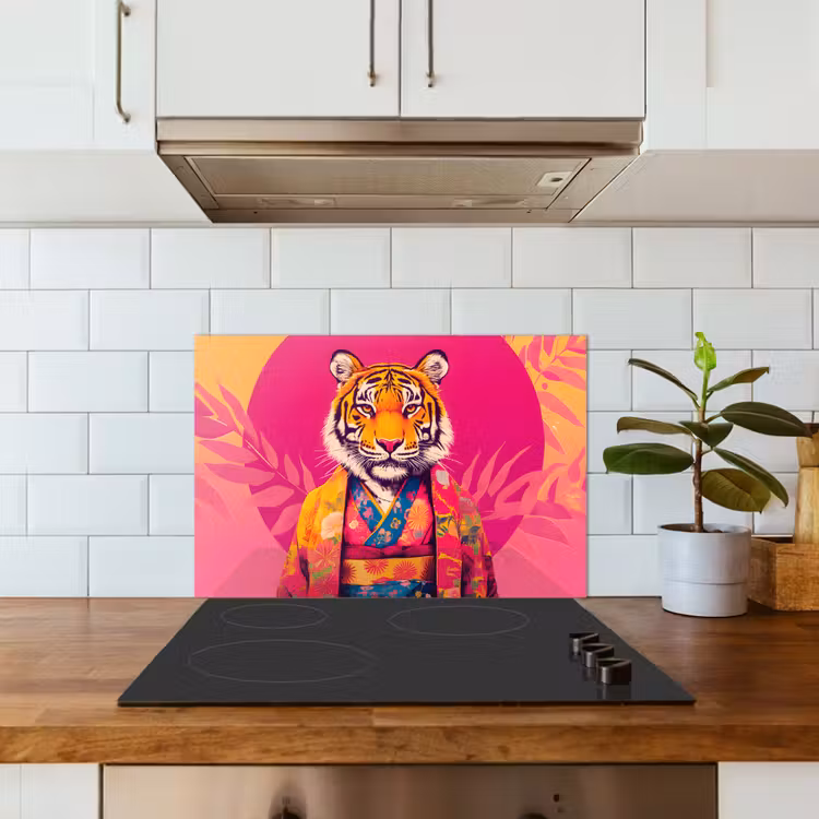 Salpicaderos de cocina - Tigre - Kimono - Plantas - Rosa — 3