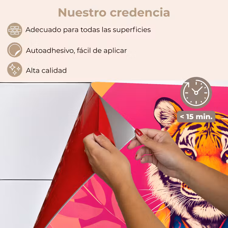 Salpicaderos de cocina - Tigre - Kimono - Plantas - Rosa — 4