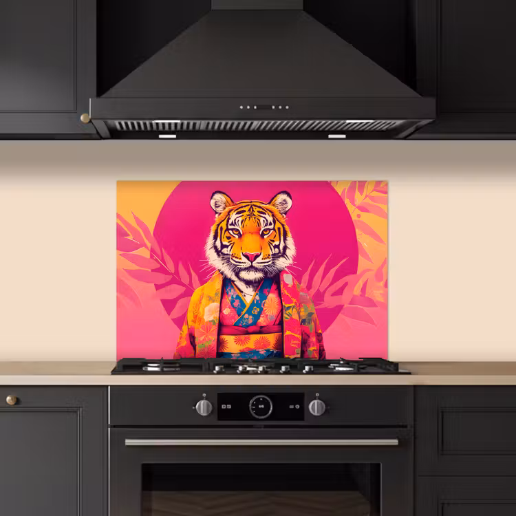Salpicaderos de cocina - Tigre - Kimono - Plantas - Rosa — 5