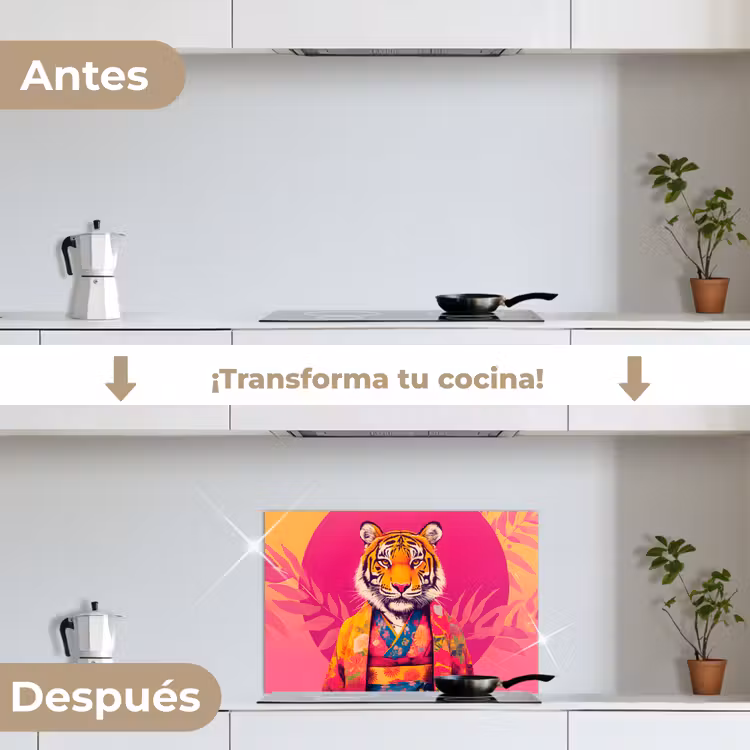 Salpicaderos de cocina - Tigre - Kimono - Plantas - Rosa — 7
