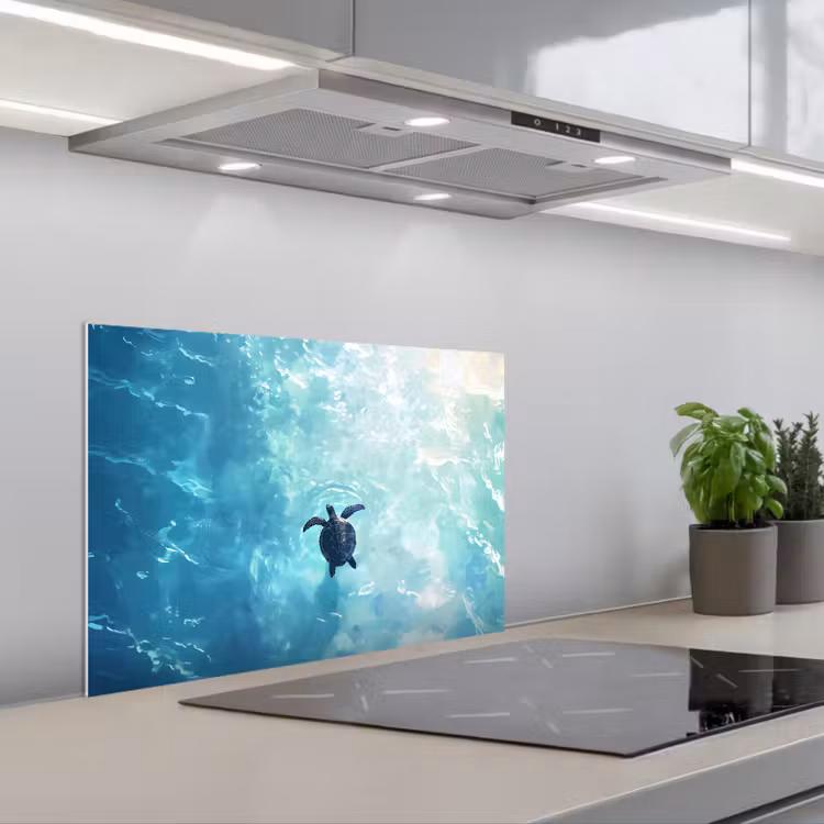 Salpicaderos de cocina - Tortuga - Mar - Azul - Destello — 1
