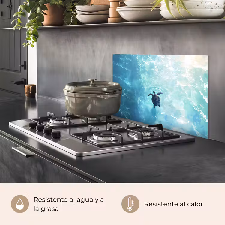 Salpicaderos de cocina - Tortuga - Mar - Azul - Destello — 2