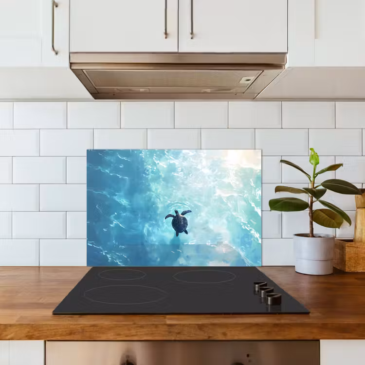 Salpicaderos de cocina - Tortuga - Mar - Azul - Destello — 3