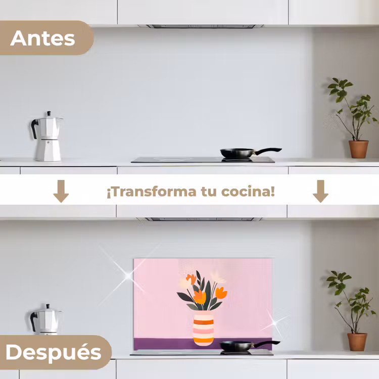 Salpicaderos de cocina - Tulipanes - Jarrón - Rayas - Morado — 7