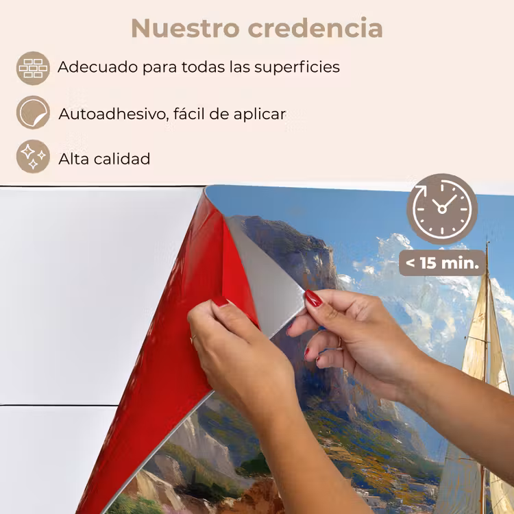 Salpicaderos de cocina - Velero - Mar - Rocas - Nubes — 4