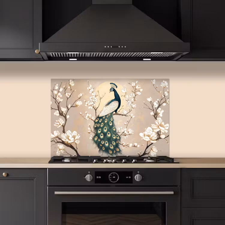 Salpicaderos de cocina - Pavo real - Rama - Flores — 5