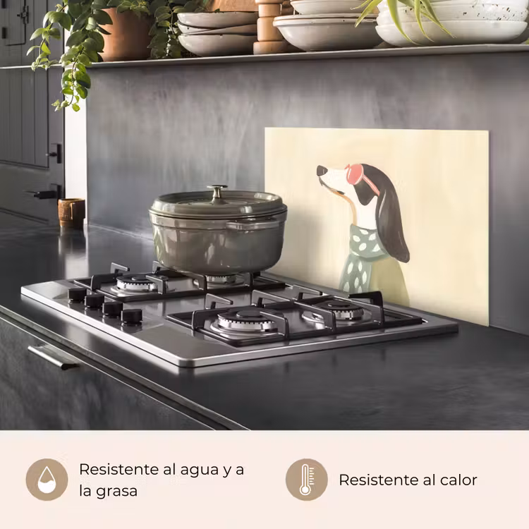 Salpicaderos de cocina - Perro - Gafas de sol - Bufanda — 2