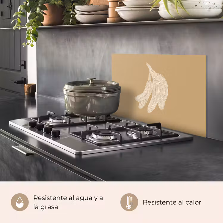 Salpicaderos de cocina - Plátanos - Beige - Dibujo lineal - Minimalista — 2