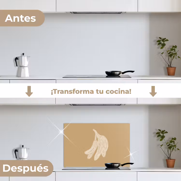 Salpicaderos de cocina - Plátanos - Beige - Dibujo lineal - Minimalista — 7