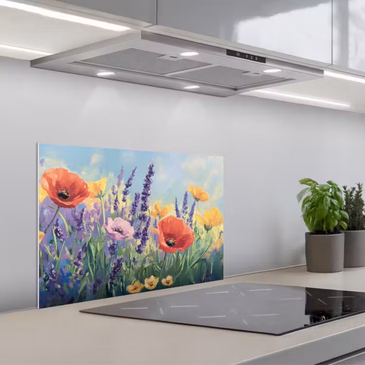 Salpicaderos de cocina - Pradera - Flores - Colorido — 1