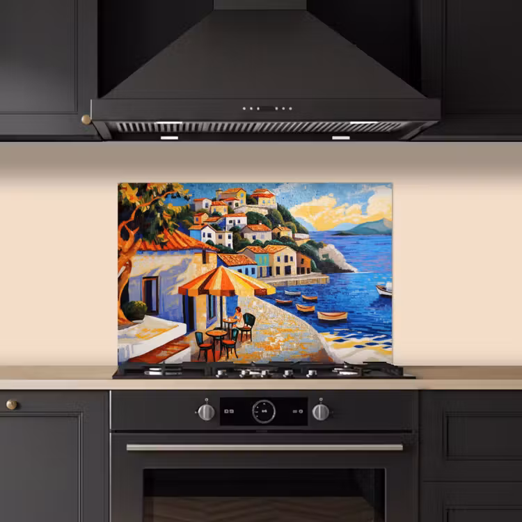 Salpicaderos de cocina - Pueblo costero - Casas rurales - Mosaico - Mar — 5