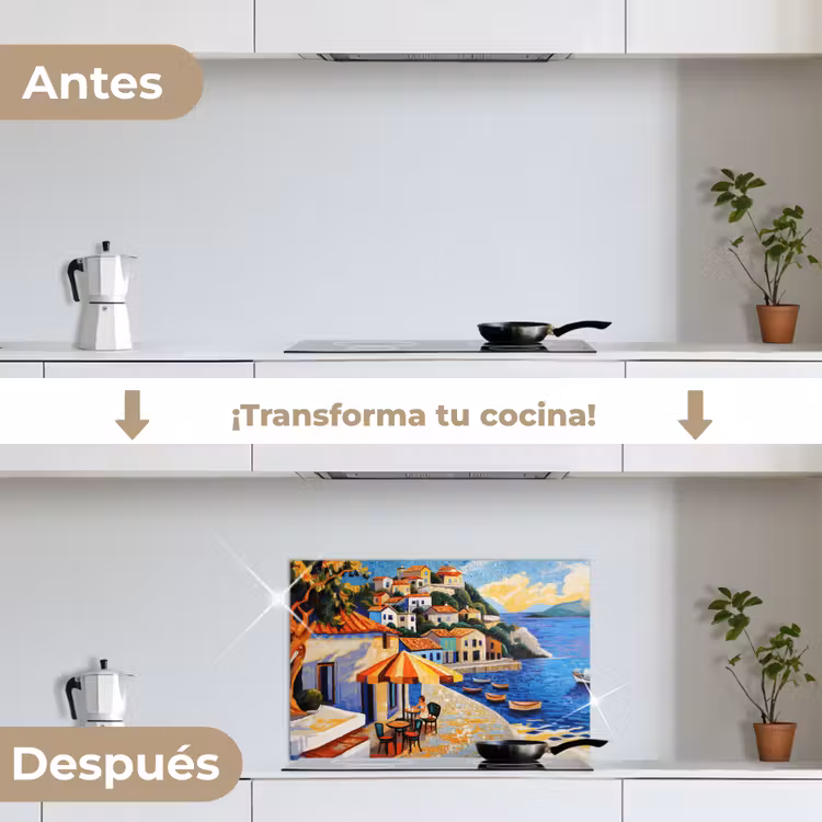 Salpicaderos de cocina - Pueblo costero - Casas rurales - Mosaico - Mar — 7
