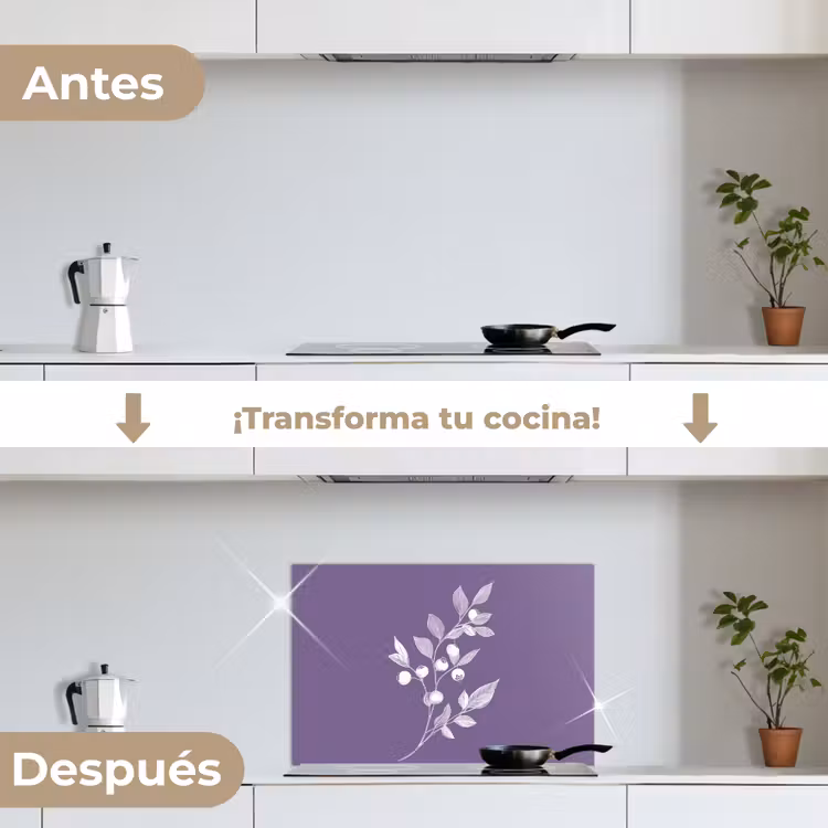 Salpicaderos de cocina - Rama - Graciosa - Hojas - Minimalista — 7