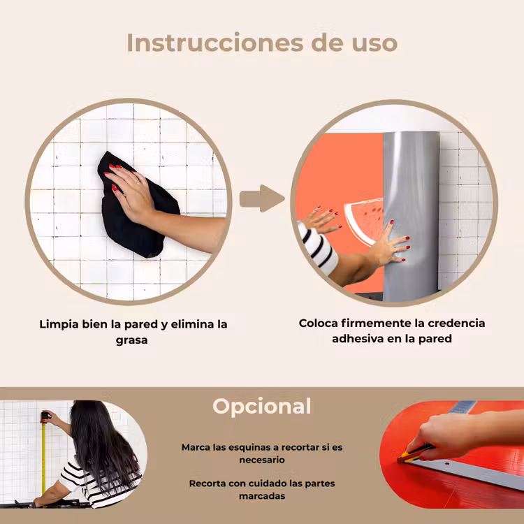 Salpicaderos de cocina - Sandía - Líneas - Rojo coral — 6