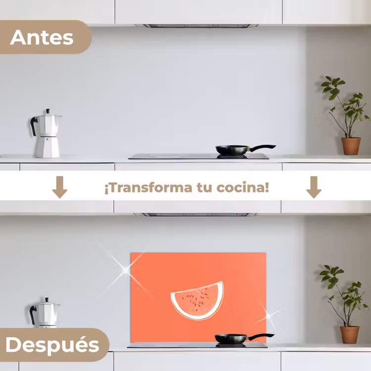 Salpicaderos de cocina - Sandía - Líneas - Rojo coral — 7
