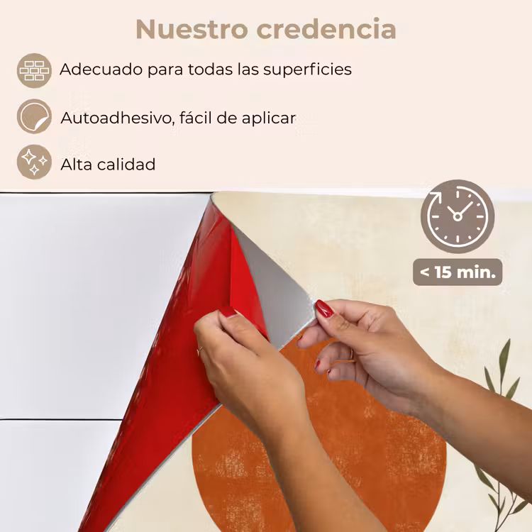 Salpicaderos de cocina - Sol - Abstracto - Ramas - Naranja — 4