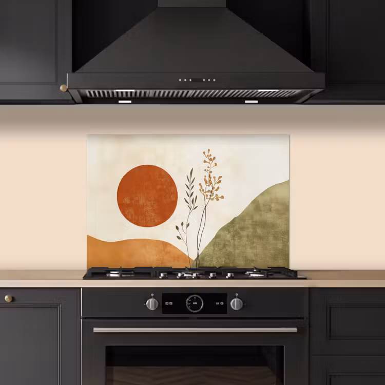 Salpicaderos de cocina - Sol - Abstracto - Ramas - Naranja — 5