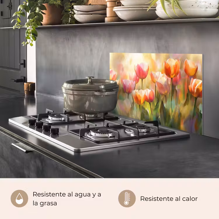 Salpicaderos de cocina - Tulipanes - Cuento de hadas - Colorido — 2