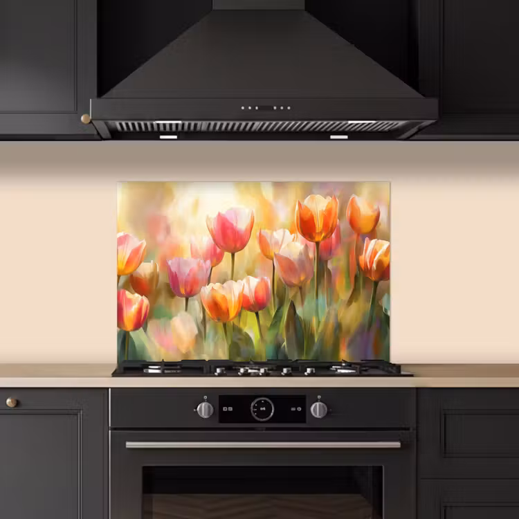 Salpicaderos de cocina - Tulipanes - Cuento de hadas - Colorido — 5