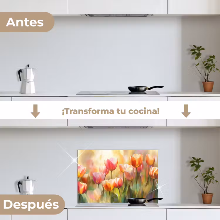 Salpicaderos de cocina - Tulipanes - Cuento de hadas - Colorido — 7