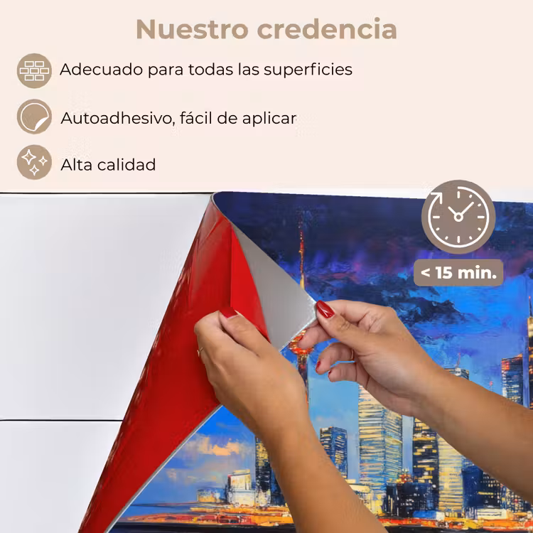Salpicaderos de cocina - Skyline Toronto - Moderno - Luz de ciudad - Azul — 4