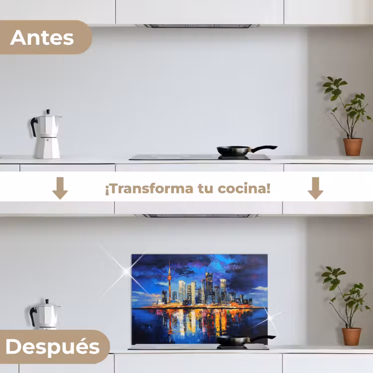 Salpicaderos de cocina - Skyline Toronto - Moderno - Luz de ciudad - Azul — 7