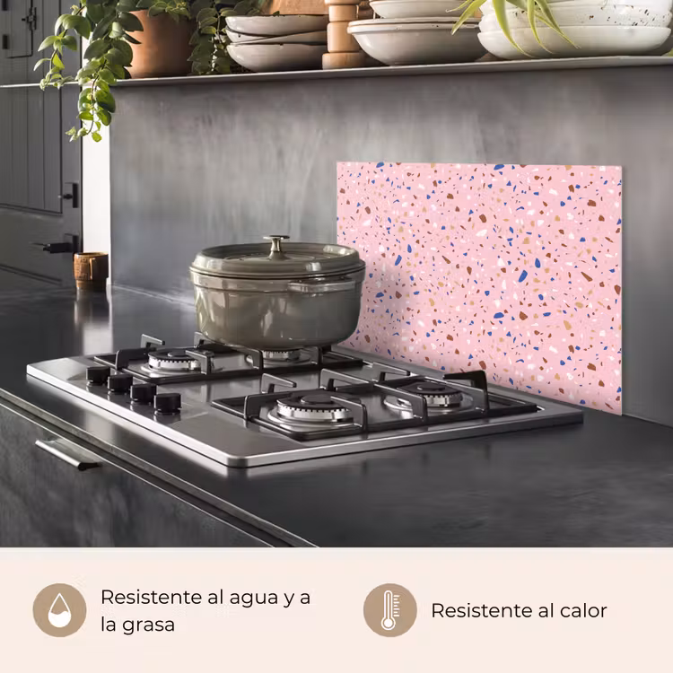 Salpicaderos de cocina - Terrazo - Motivo - Colorido - Rosa — 2