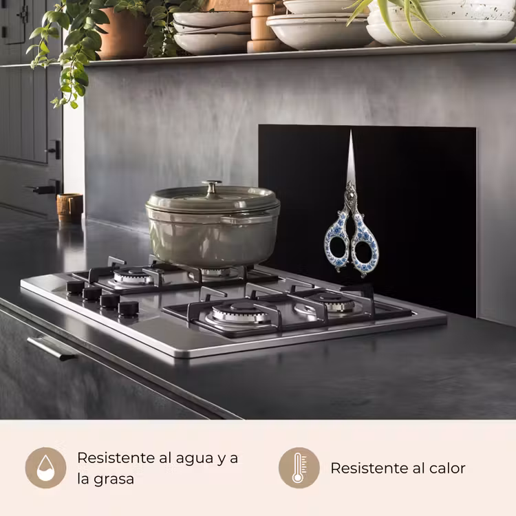 Salpicaderos de cocina - Tijeras - Azul de Delft - Negro — 2
