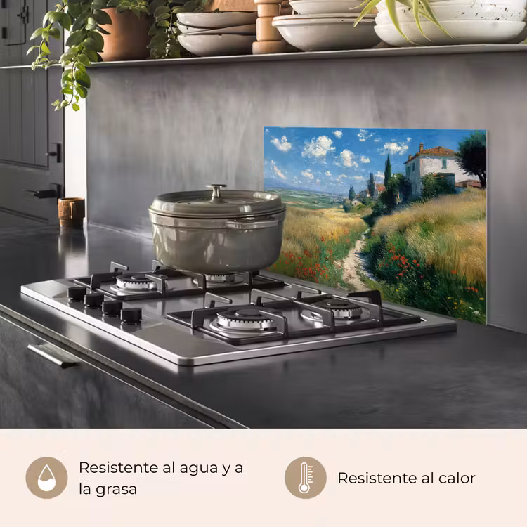 Salpicaderos de cocina - Pista de arena - Casa - Árboles - Césped — 2