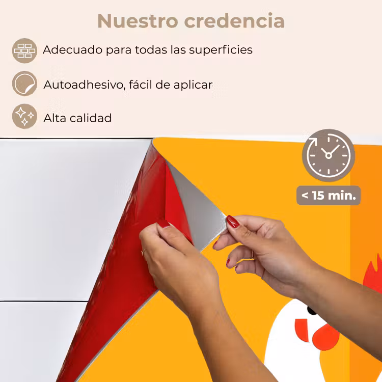 Salpicaderos de cocina - Pollos - Naranja - Llanuras — 4