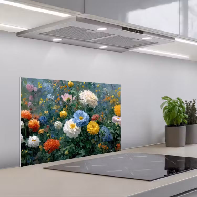 Salpicaderos de cocina - Primer plano - Campo - Flores - Colorido — 1