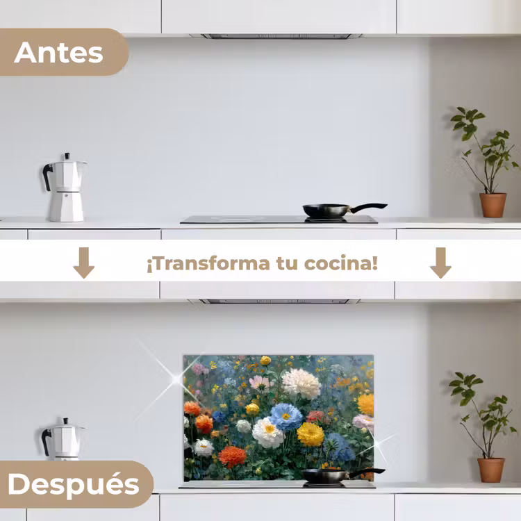 Salpicaderos de cocina - Primer plano - Campo - Flores - Colorido — 7