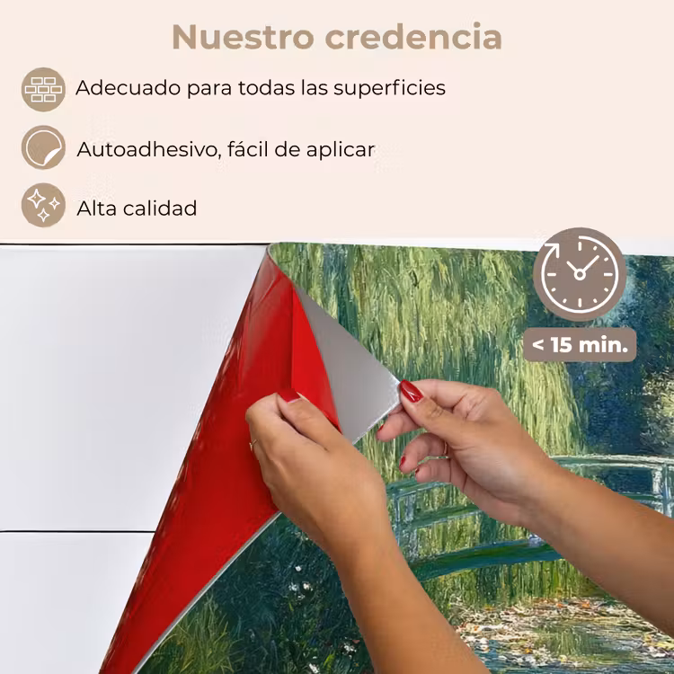 Salpicaderos de cocina - Puente - Madera - Estanque - Nenúfares — 4