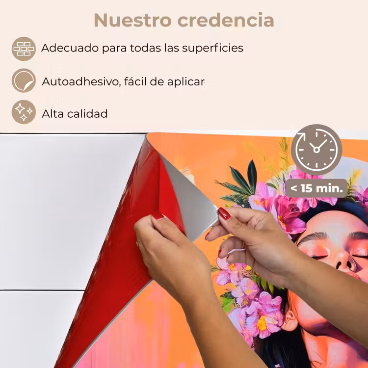 Salpicaderos de cocina - Retrato - Corona de flores - Mujer — 4