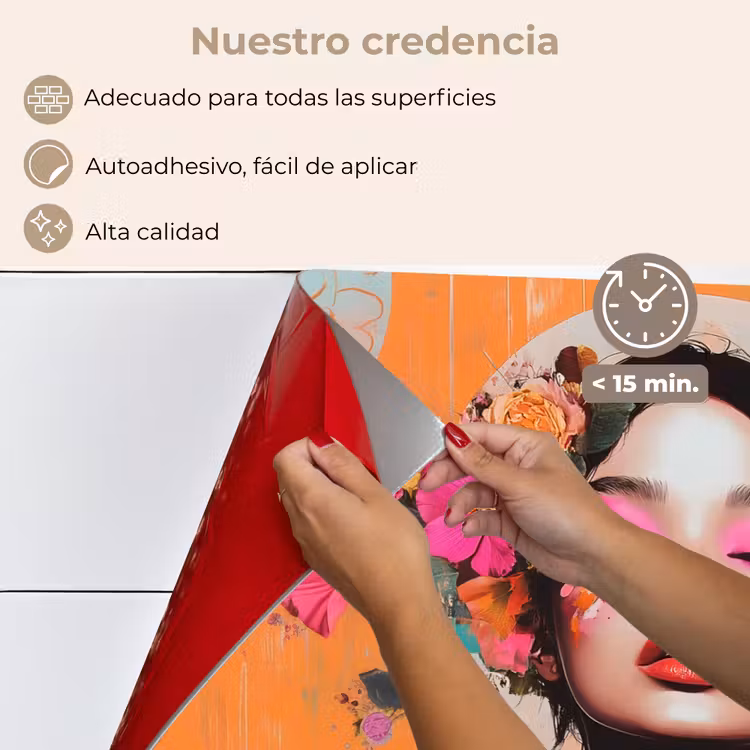 Salpicaderos de cocina - Retrato - Mujer - Abstracto - Flores — 4