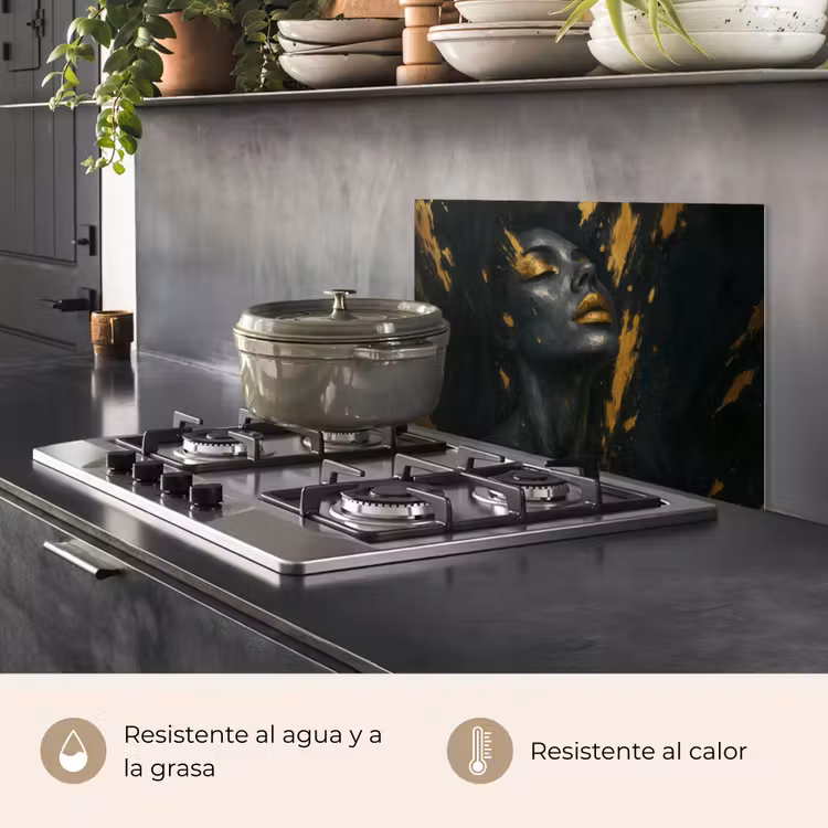 Salpicaderos de cocina - Rostro - Mujer - Salpicaduras de pintura - Abstracto — 2