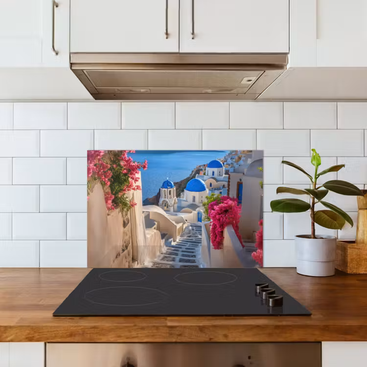 Salpicaderos de cocina - Santorini - Flores - Grecia — 3