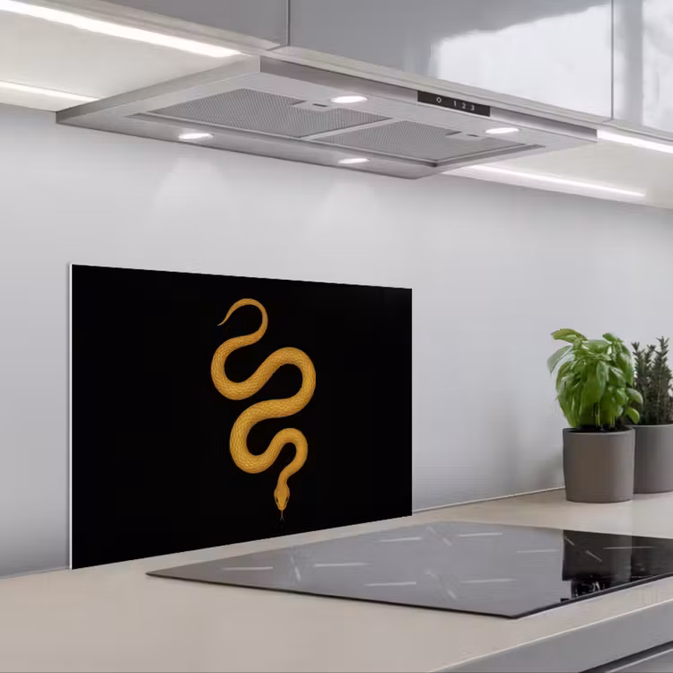 Salpicaderos de cocina - Serpiente - Minimalista - Oro — 1