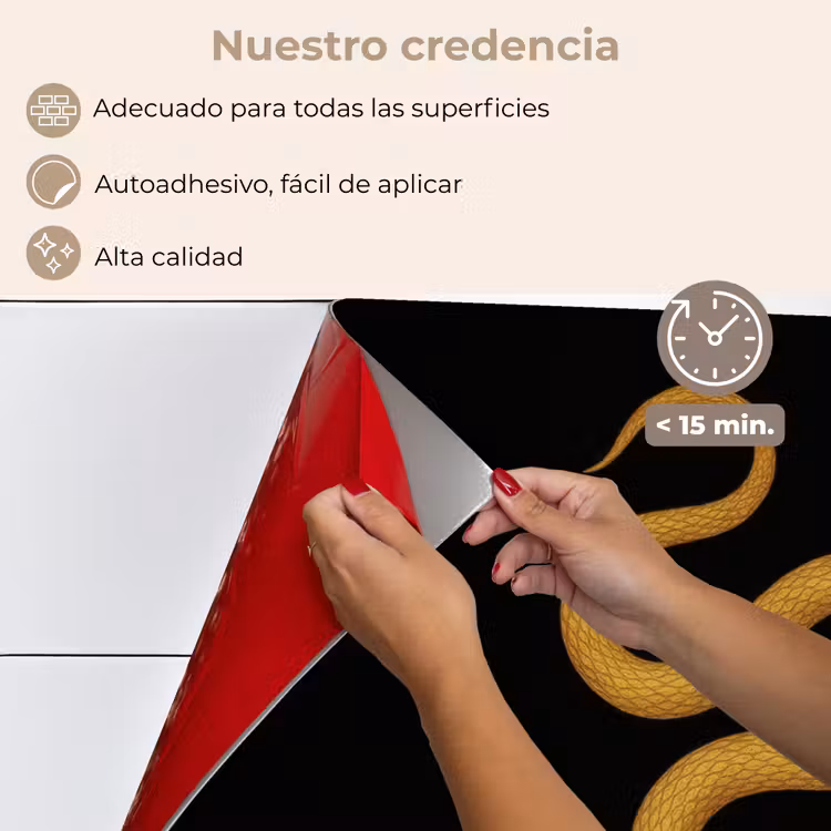 Salpicaderos de cocina - Serpiente - Minimalista - Oro — 4