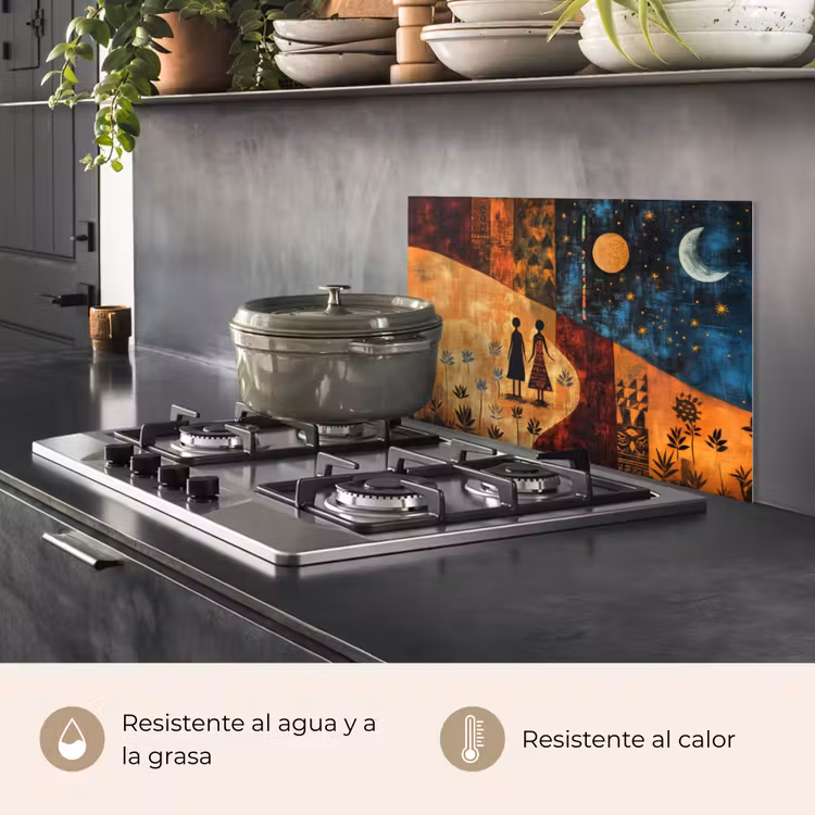 Salpicaderos de cocina - Siluetas - Abstracto - Sol - Luna — 2