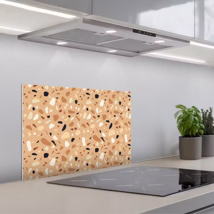 Salpicaderos de cocina - Terrazo - Motivo - Colorido - Naranja — 1