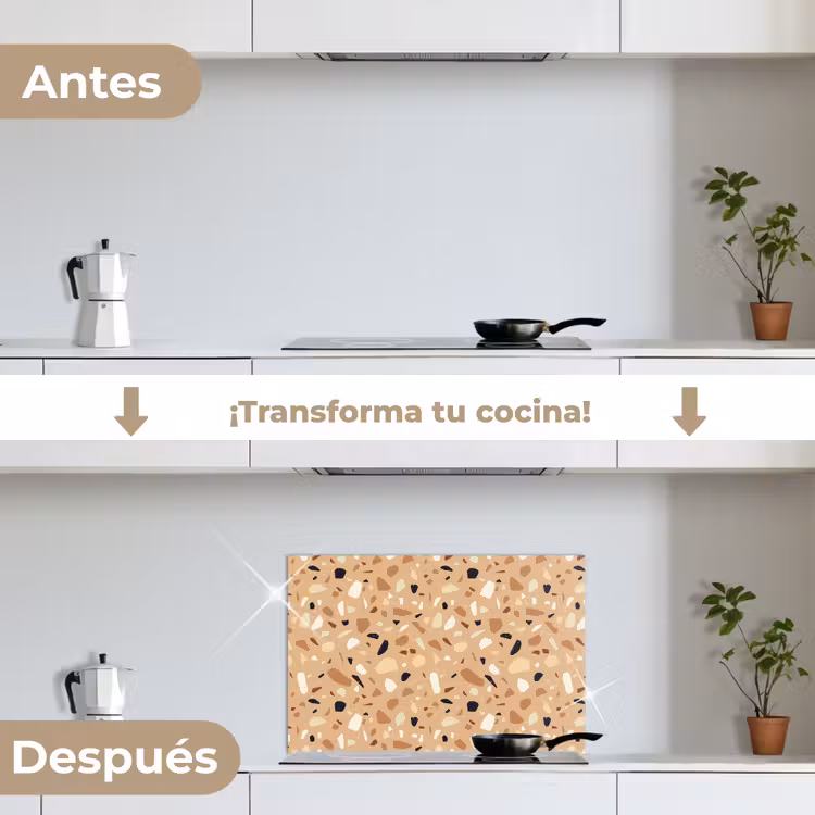 Salpicaderos de cocina - Terrazo - Motivo - Colorido - Naranja — 7