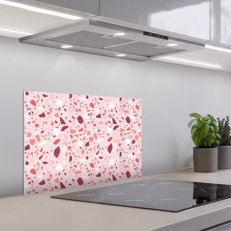 Salpicaderos de cocina - Terrazo - Patrón - Rosa — 1