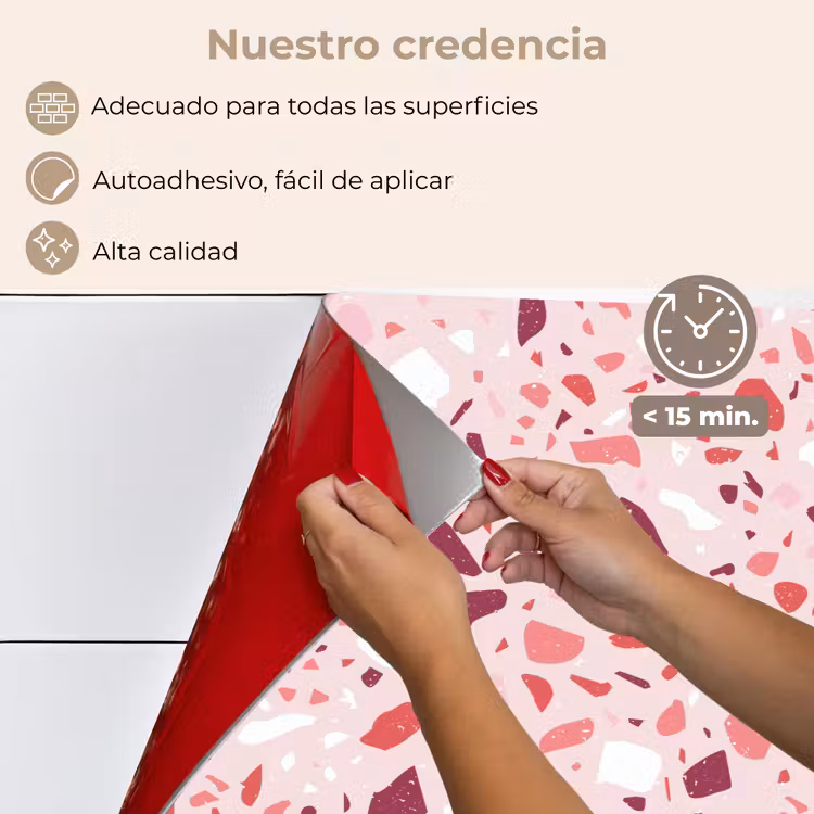 Salpicaderos de cocina - Terrazo - Patrón - Rosa — 4